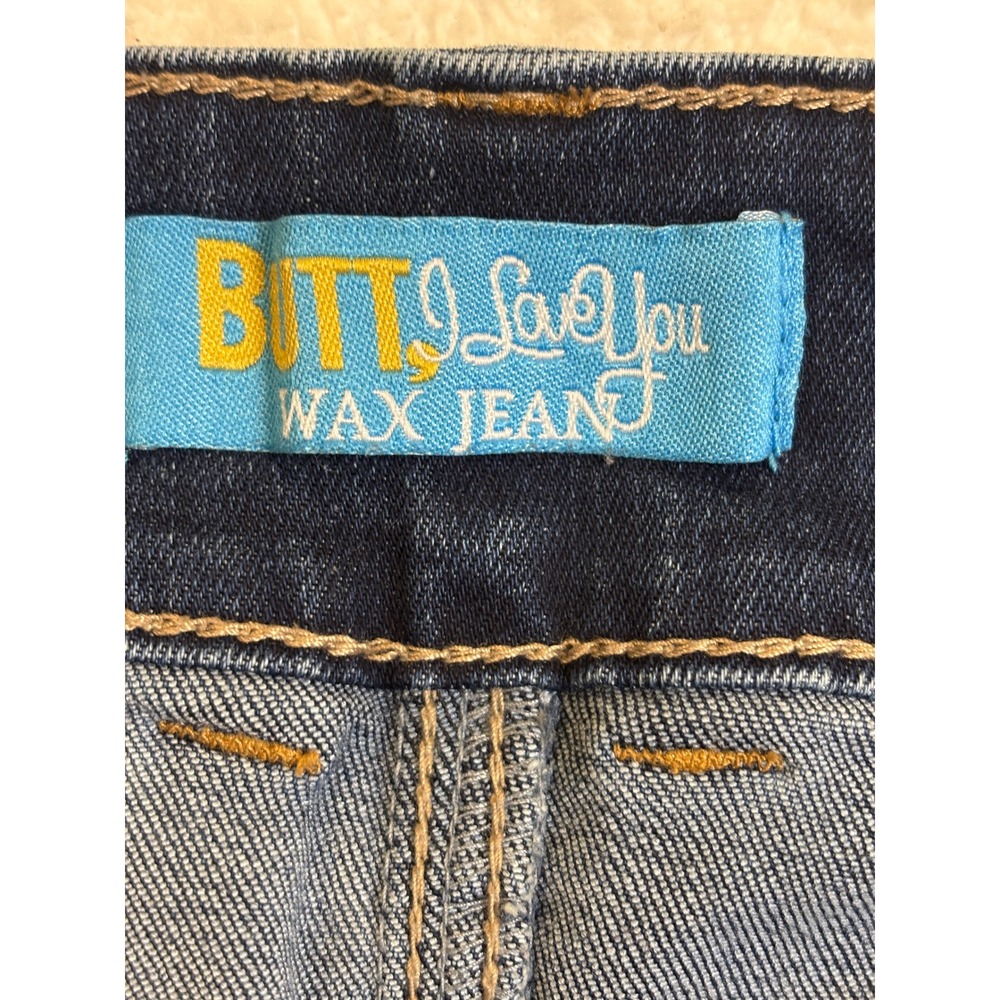Wax Jean Butt I Love You Skinny Jeans Dark Wash Distressed Size 9/29 High Rise - Picture 3 of 6